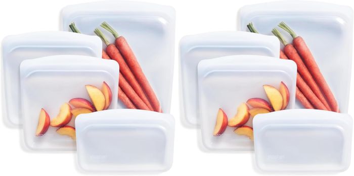 Stasher Silicone Reusable Storage Bags 8-Pack Clear