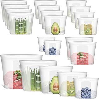 Premium Silicone Reusable Storage Bags 16-Pack
